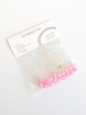 DIY Charm Beaded Bracelet Jewelry Making Kit - Pink